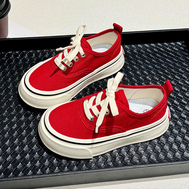 Adidași pentru copii din canvas, Slip-On, în stil coreean, talpă din cauciuc, de tip low-top, unisex, respirabili