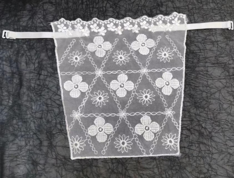 Top din dantelă fără bretele, decolteu în V, stil lejer; exterior: poliester filament, căptușeală: bumbac, lățime 25, vară 2023