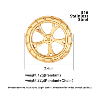 Колие от титановата стомана в стил Ins със геометрична висулка 38778, електроплатиране, лято 2024