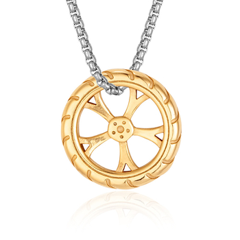 Колие от титановата стомана в стил Ins със геометрична висулка 38778, електроплатиране, лято 2024