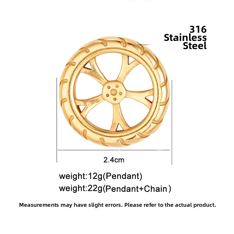 Náhrdelník z titánovej ocele, Ins štýl, geometrický prívesok 38778, elektroplatovanie, leto 2024
