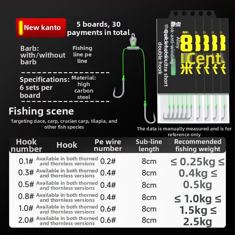 Двойна риболовна кука без шипове, обикновена кука за морски и сладководен риболов