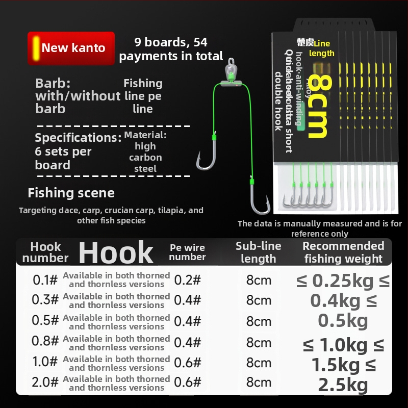 Двойна риболовна кука без шипове, обикновена кука за морски и сладководен риболов