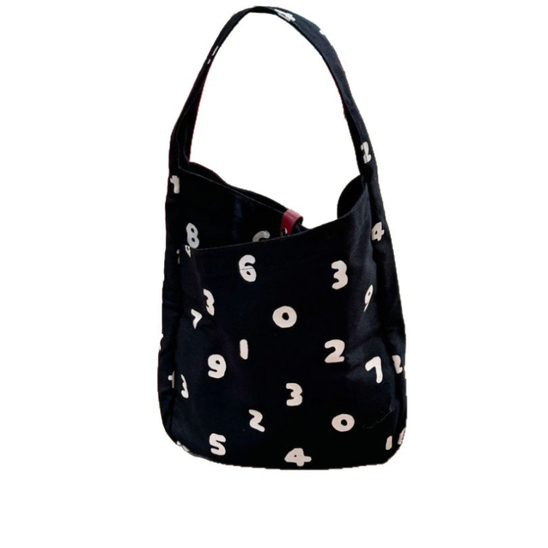 Torba Tote — ulični stil; platno; horizontalni kvadratni oblik (magnetni zatvarač; džep sa zipom)