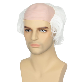 Perucă cheală pentru bărbat în vârstă, păr scurt, mătase autohtonă, tratament mecanic, accesorii pentru transformare în personaj (Păr scurt, Mătase autohtonă, Tratament mecanic, Transformare în personaj)