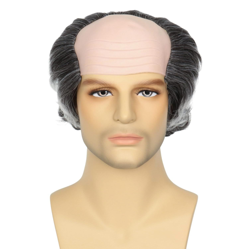 Perucă cheală pentru bărbat în vârstă, păr scurt, mătase autohtonă, tratament mecanic, accesorii pentru transformare în personaj (Păr scurt, Mătase autohtonă, Tratament mecanic, Transformare în personaj)