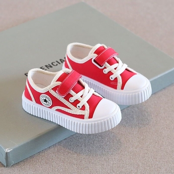 Dječje platnene tenisice, unisex — Velcro kopčanje, prozračne, protuklizne, prugasti uzorak