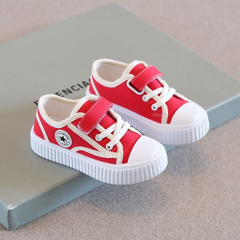 Dječje platnene tenisice, unisex — Velcro kopčanje, prozračne, protuklizne, prugasti uzorak