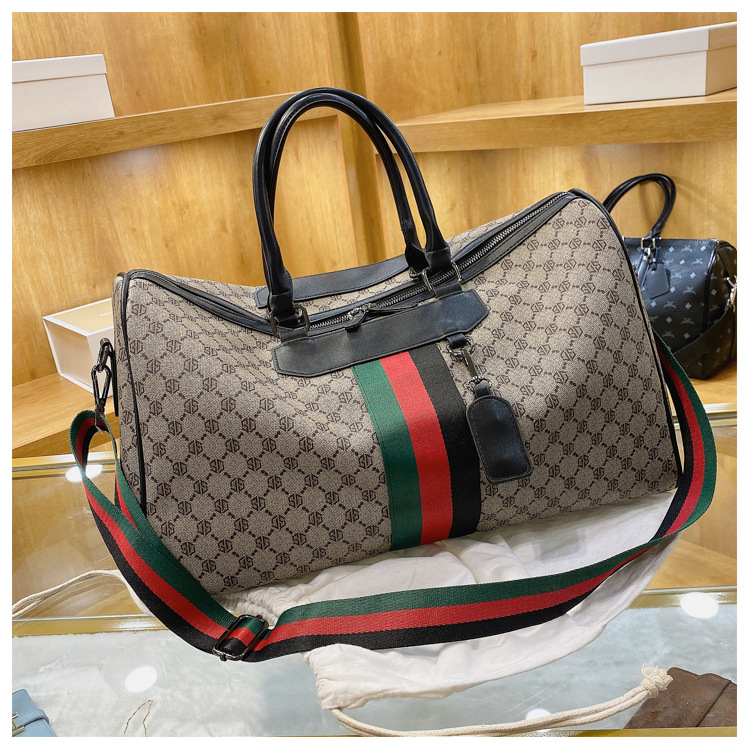 Putna torba za kratka putovanja, 36–55L, PU materijal, poliesterska podstava, geometrijski uzorak, unisex