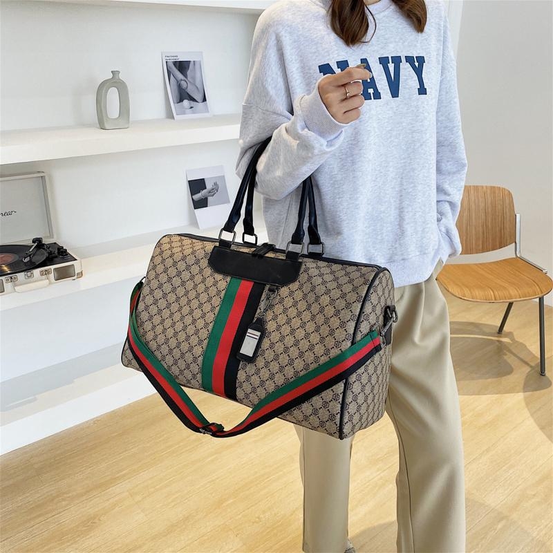 Putna torba za kratka putovanja, 36–55L, PU materijal, poliesterska podstava, geometrijski uzorak, unisex