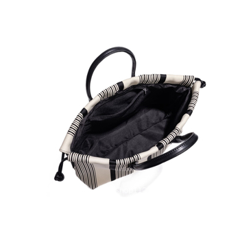 Geantă Tote din pânză, formă orizontală dreptunghiulară, închidere cu snap button, buzunar intern cu fermoar, bretea simplă