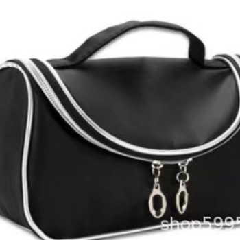 Geantă de cosmetică din nailon, căptușeală nailon, model monocrom, stil urban simplu, respirabilă, foarte ușoară, rezistentă la uzură