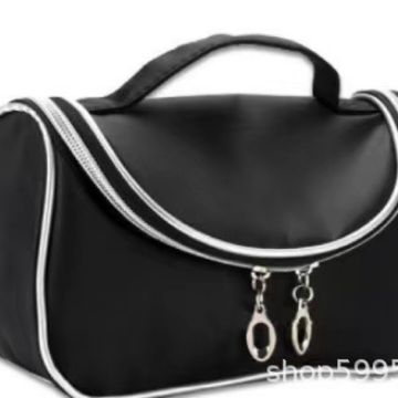 Geantă de cosmetică din nailon, căptușeală nailon, model monocrom, stil urban simplu, respirabilă, foarte ușoară, rezistentă la uzură