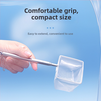 Rozsdamentes acélból készült teleszkópos akváriumi háló, sűrű hálóval, halak és teknősök számára