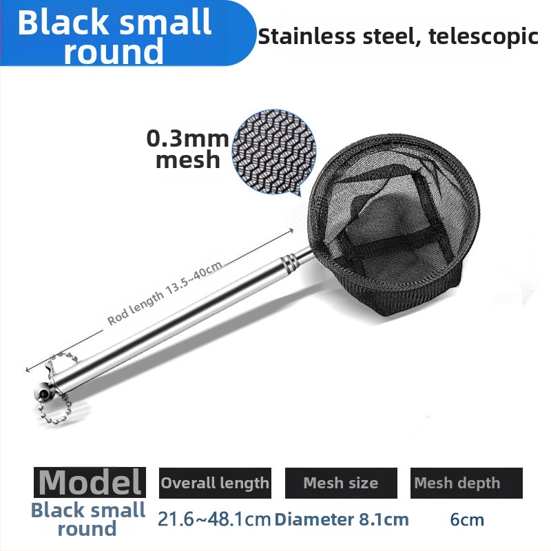 Rozsdamentes acélból készült teleszkópos akváriumi háló, sűrű hálóval, halak és teknősök számára