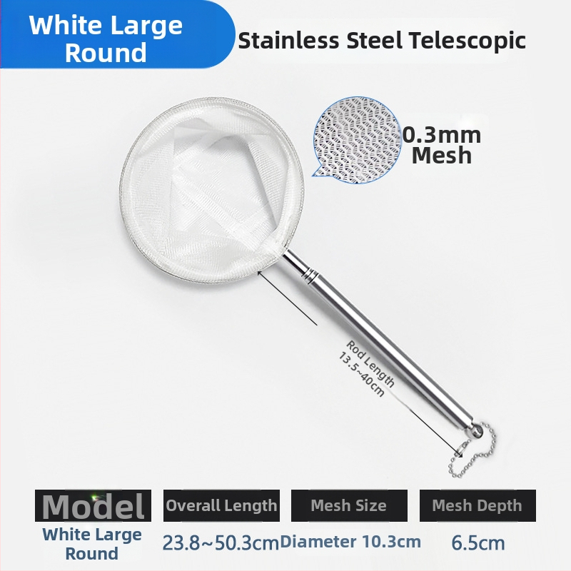 Rozsdamentes acélból készült teleszkópos akváriumi háló, sűrű hálóval, halak és teknősök számára