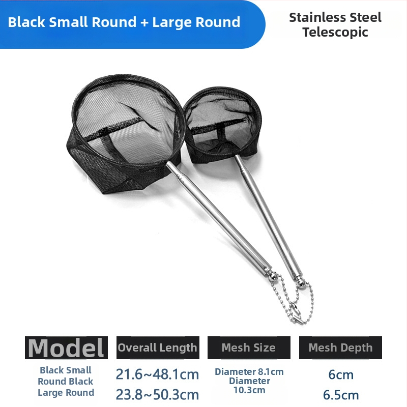 Rozsdamentes acélból készült teleszkópos akváriumi háló, sűrű hálóval, halak és teknősök számára