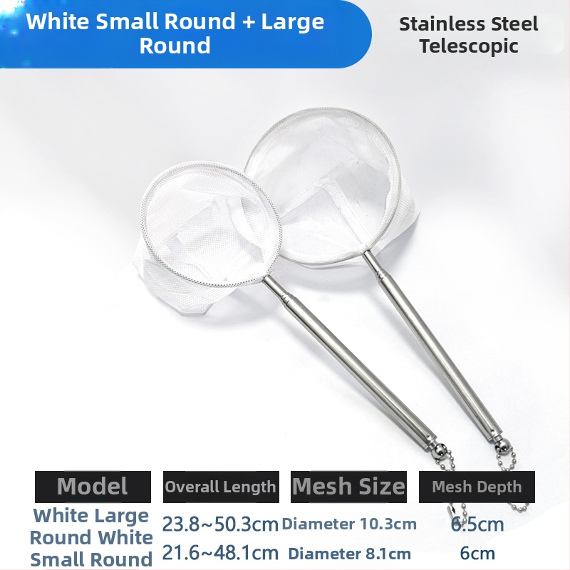 Rozsdamentes acélból készült teleszkópos akváriumi háló, sűrű hálóval, halak és teknősök számára