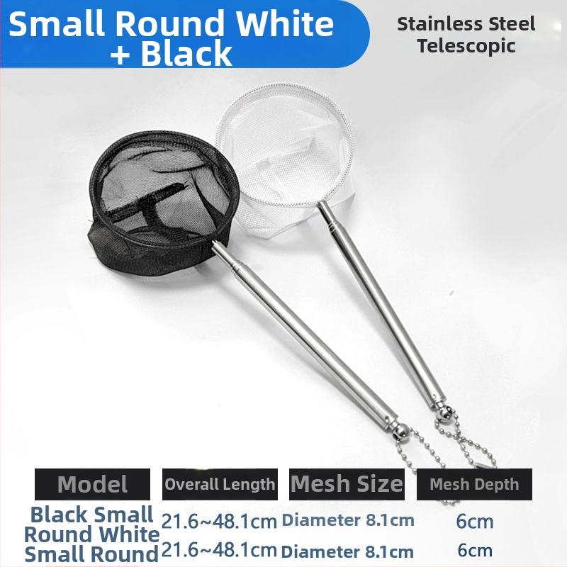 Rozsdamentes acélból készült teleszkópos akváriumi háló, sűrű hálóval, halak és teknősök számára