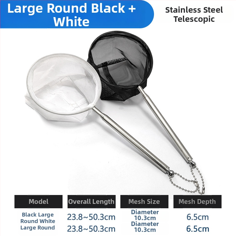 Rozsdamentes acélból készült teleszkópos akváriumi háló, sűrű hálóval, halak és teknősök számára