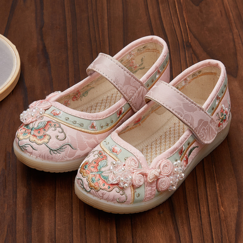 Dječje platnene cipele s vezom, jacquard gornji dio, gumeni potplat, retro stil, za djevojčice