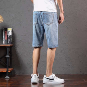 Τζιν κοντά σορτς με ίσια γραμμή, για καλοκαίρι, μεσαία ελαστικότητα, λανσάρισμα καλοκαίρι 2024