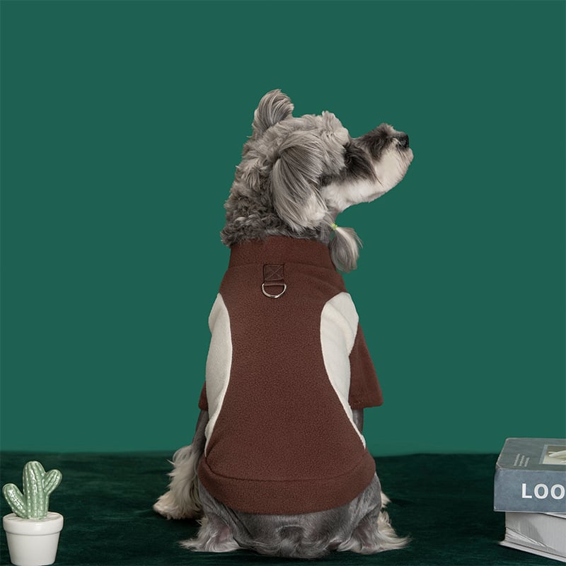 Jachetă de fleece pentru animale de companie (câini și pisici), toamnă-iarnă, patchwork călduros din catifea, stil hip-hop, îmbrăcăminte unisex pentru animale