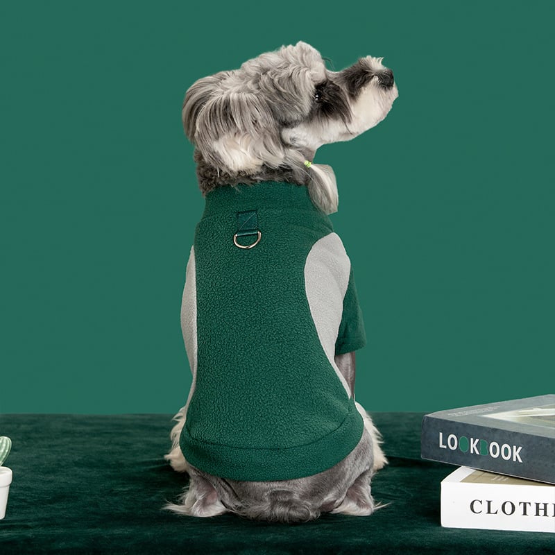 Jachetă de fleece pentru animale de companie (câini și pisici), toamnă-iarnă, patchwork călduros din catifea, stil hip-hop, îmbrăcăminte unisex pentru animale