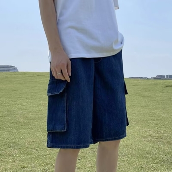 Ανδρικά σορτς τζιν, χαλαρή γραμμή, κορεατικού στυλ, 70% βαμβάκι