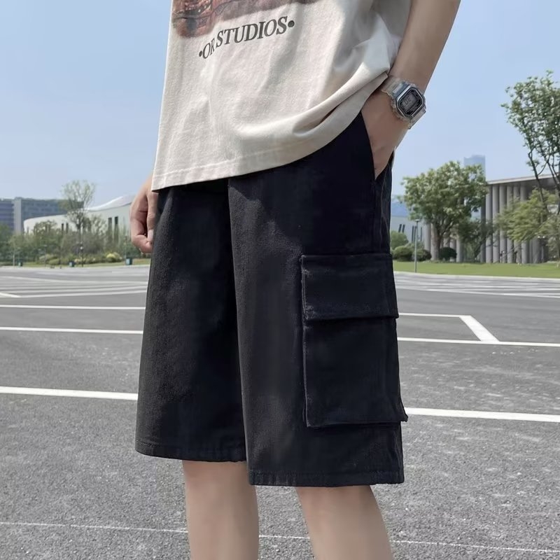 Ανδρικά σορτς τζιν, χαλαρή γραμμή, κορεατικού στυλ, 70% βαμβάκι