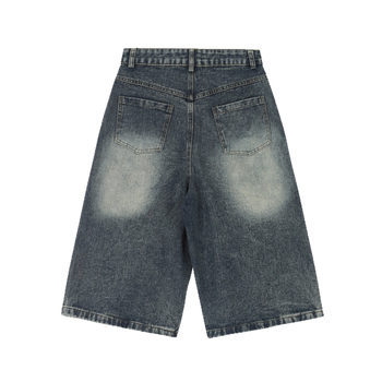 Βαμβακερά σορτς καπι μήκους, unisex, με εκτύπωση γραμμάτων και διακόσμηση με χάντρες, άνετη γραμμή, καλοκαίρι 2025