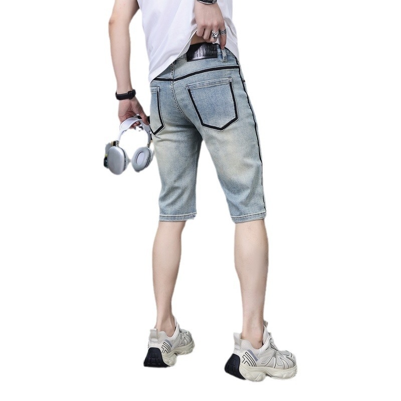 Τζιν σορτς για αγόρια – ευθεία γραμμή, 93% βαμβάκι, μικροελαστικότητα, θερινή συλλογή 2024