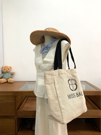 Torba za laptop, velika kapaciteta, casual tote za žene, laneno platno, ručna izrada