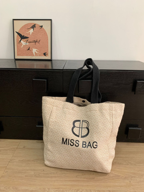 Torba za laptop, velika kapaciteta, casual tote za žene, laneno platno, ručna izrada