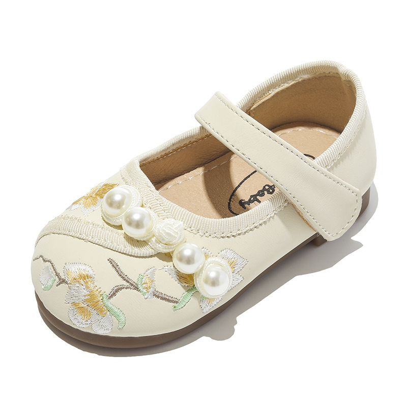 Nove Hanfu cipele za djevojčice, kineskog stila, dječje cipele od mikrovlaknastog kože, Velcro zatvarač, izvezeni, mekana potplat