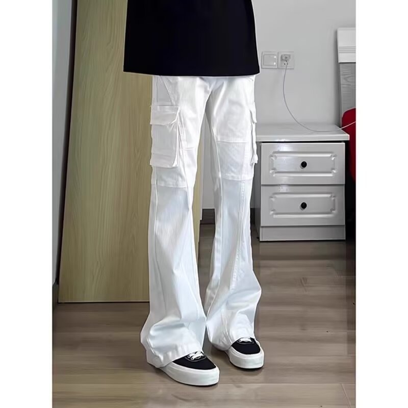 Ανδρικά τζιν: σλιμ στράιτ, υψηλή μέση, λεπτομέρεια χειροποίητης σχεδίασης, ύφασμα Modal με γούνα κουνελιού, φερμουάρ