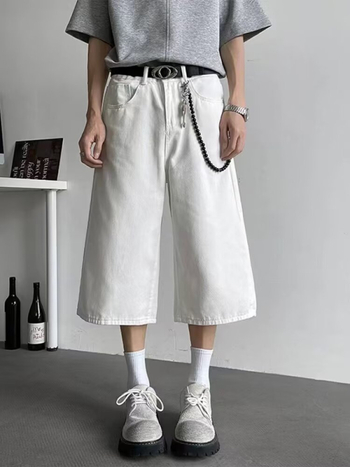 Τζιν σορτς ίσια γραμμή, Capri μήκος, βαμβάκι, vintage στυλ