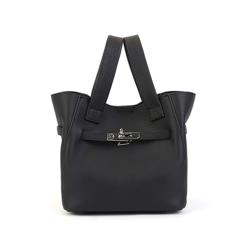 Ancient Charm gradska minimalistička bucket bag od prave kože sa zaključavanjem kopčom