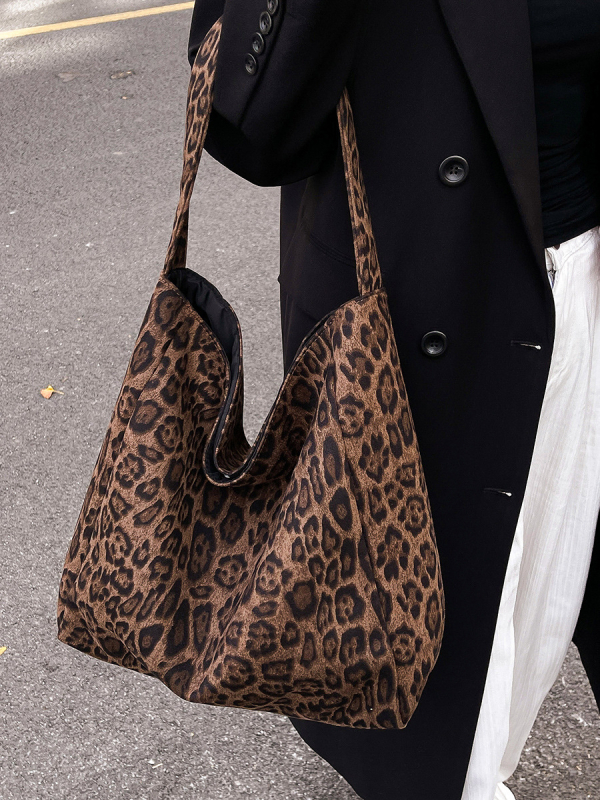 Ženska leopard torba Tote, velika kapaciteta, koža jelenskog velura, casual torba preko ramena, magnetno zatvaranje, unutarnja džep za telefon