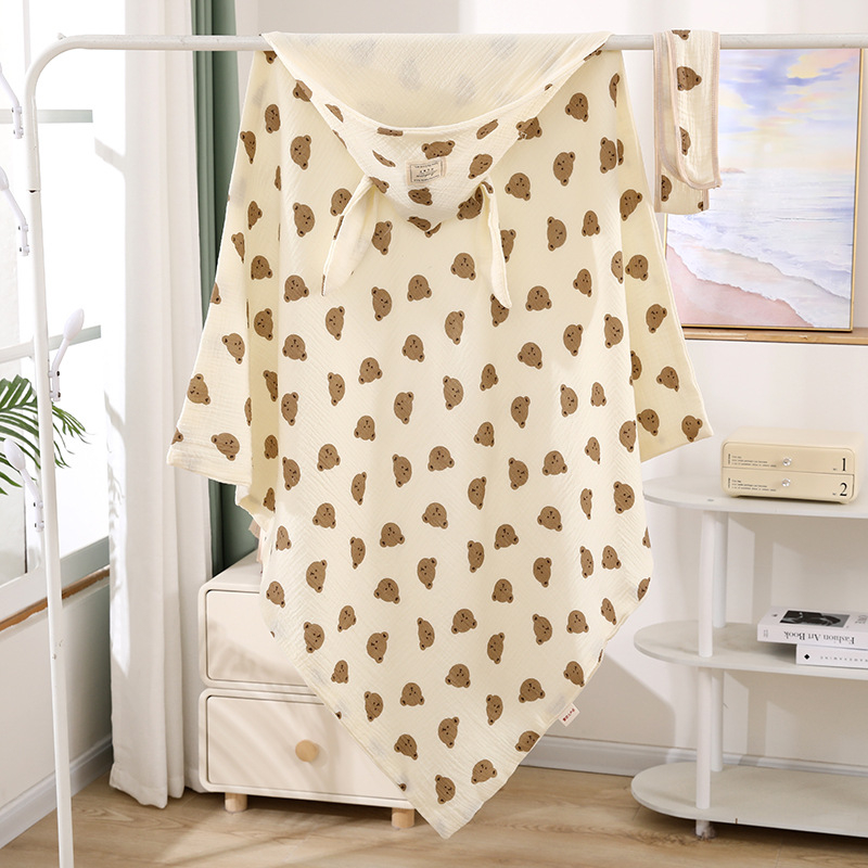 Swaddle Nayou Cotton, 100% pamuk crepe, Cartoon uzorak, za novorođenčad i djecu do 3 godine