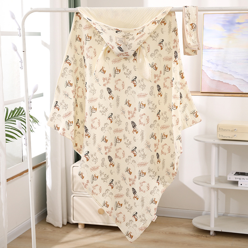 Swaddle Nayou Cotton, 100% pamuk crepe, Cartoon uzorak, za novorođenčad i djecu do 3 godine