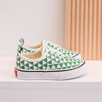 Dječje platnene slip-on tenisice s kariranim uzorkom, korejski stil, vulkanizirana potplata