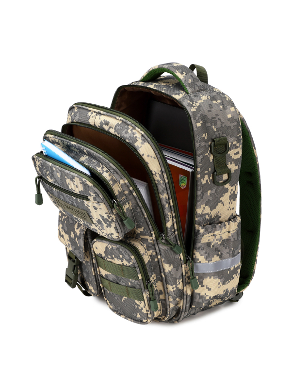 Καμουφλαρισμένο σακίδιο Oxford για Γυμνάσιο και Κολέγιο – Μεγάλη χωρητικότητα, ελαφρύ, ανθεκτικό στη φθορά, ανακλαστικά για νυχτερινή ασφάλεια