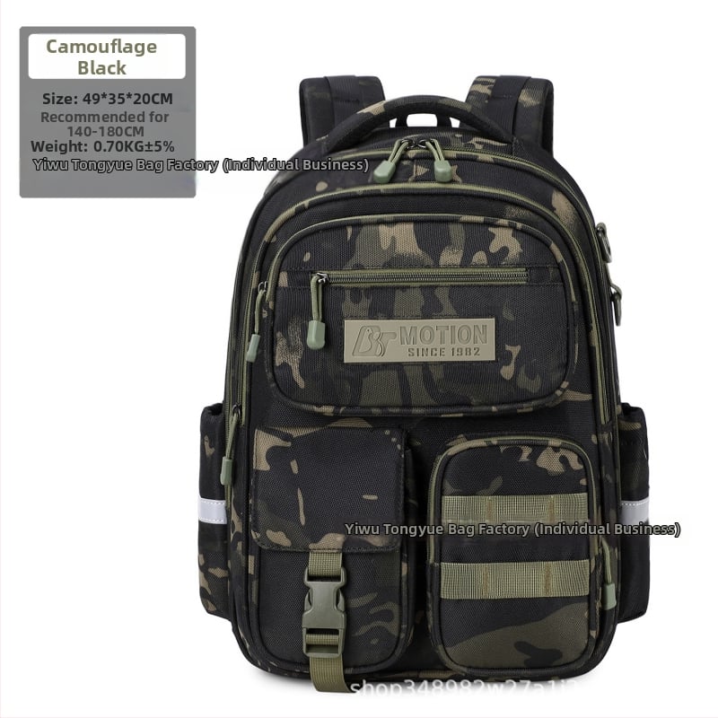 Καμουφλαρισμένο σακίδιο Oxford για Γυμνάσιο και Κολέγιο – Μεγάλη χωρητικότητα, ελαφρύ, ανθεκτικό στη φθορά, ανακλαστικά για νυχτερινή ασφάλεια