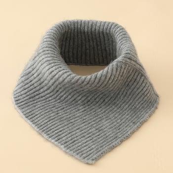 Fular de gât din cașmir, triunghiular, tricotat cu Warp Knit - Menținerea Căldurii, Iarna 2025