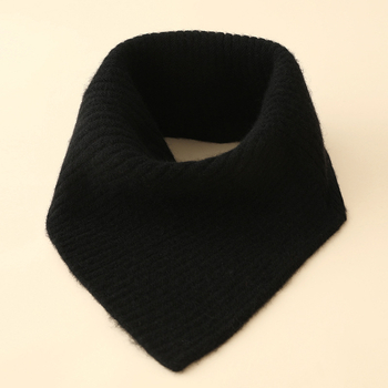 Fular de gât din cașmir, triunghiular, tricotat cu Warp Knit - Menținerea Căldurii, Iarna 2025