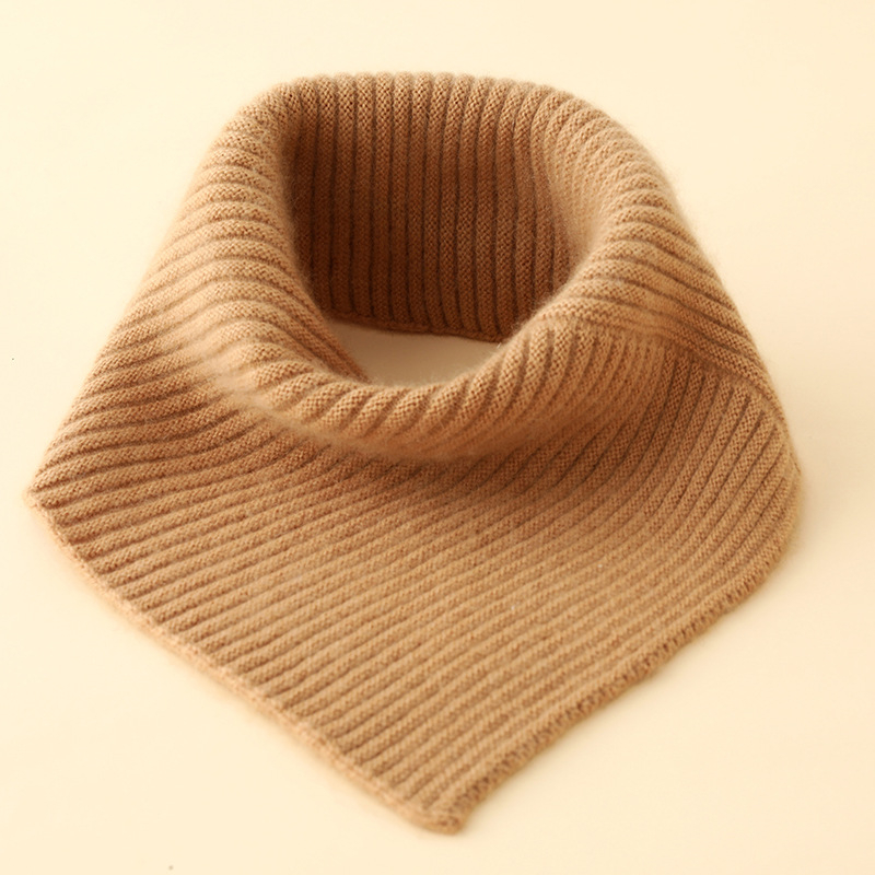 Fular de gât din cașmir, triunghiular, tricotat cu Warp Knit - Menținerea Căldurii, Iarna 2025