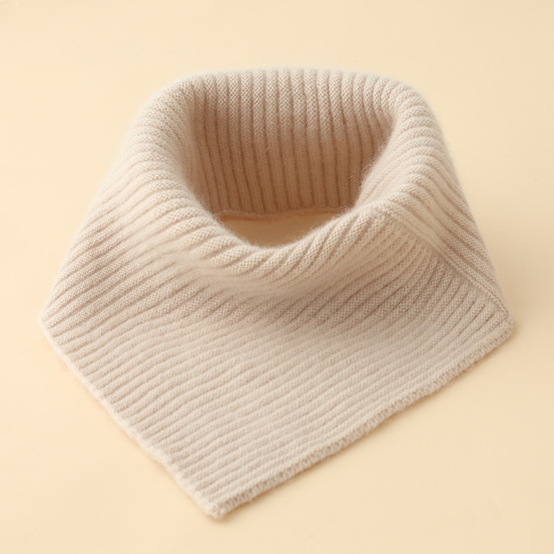Fular de gât din cașmir, triunghiular, tricotat cu Warp Knit - Menținerea Căldurii, Iarna 2025