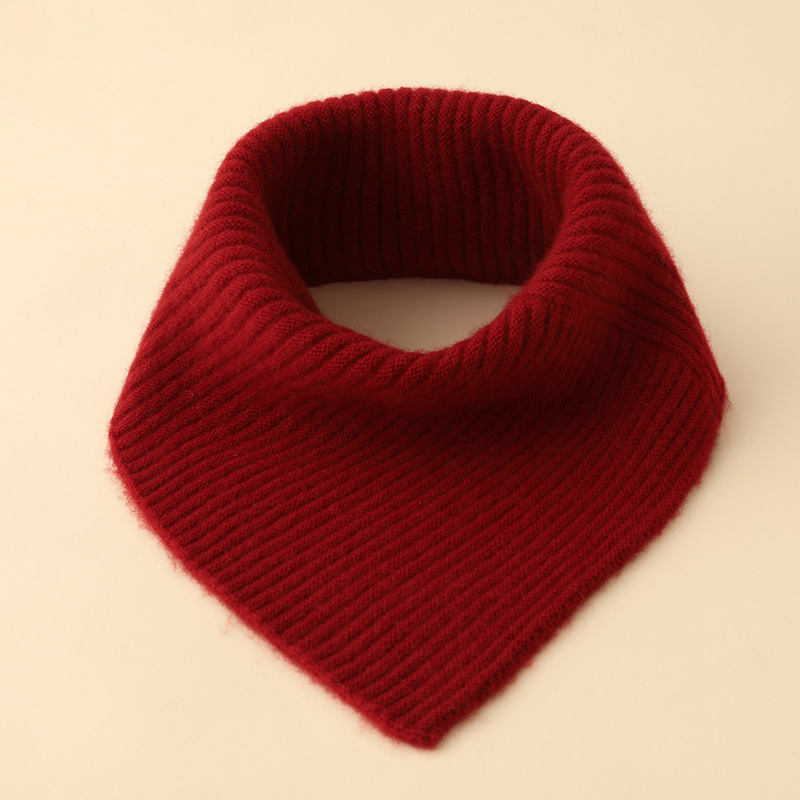 Fular de gât din cașmir, triunghiular, tricotat cu Warp Knit - Menținerea Căldurii, Iarna 2025