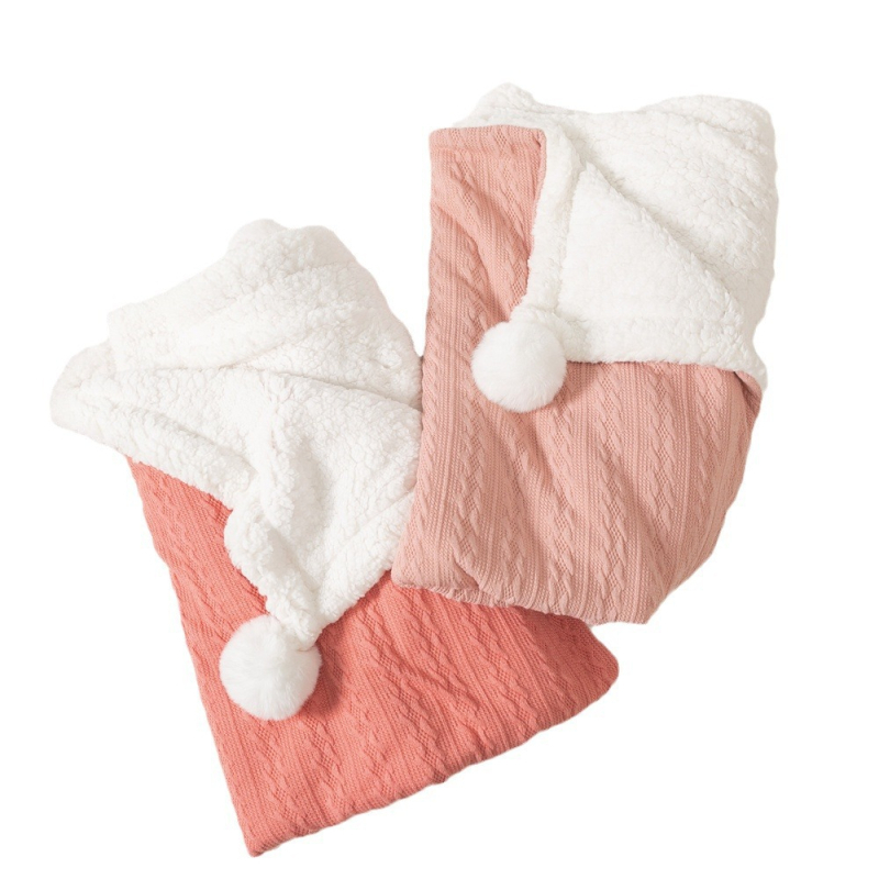 KELE pokrivač za bacanje, poliesterski jacquard pleteni s fleece podstavom i tekstnim vezom, za bebe i djecu 1–3 godine, zima–jesen